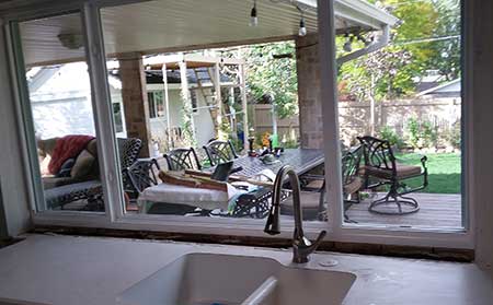 after kitchen interior with sliding window