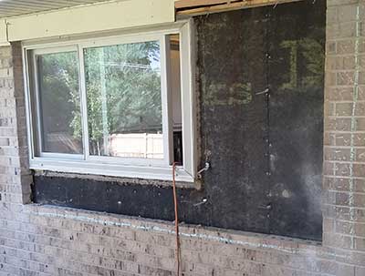 before exterior window installation